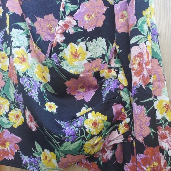 LUSH Floral Wrap Long Sleeve Blouse Medium - Picture 4 of 9